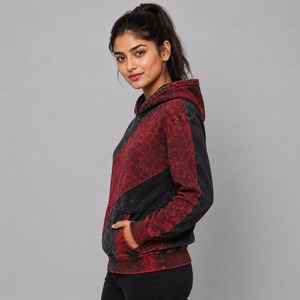 Sweat-shirts doux pour femmes en coton 100% avec effet délavé, personnalisables sur le devant, confortables, durables, écologiques, respirants et à séchage rapide - Product Image 4
