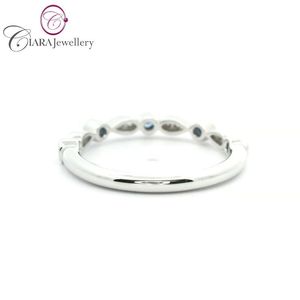 خاتم كلاسيكي 18K AU750 سويلد الذهب الأبيض الطبيعي الماس نمط العتيقة مع الياقوت - Product Image 3
