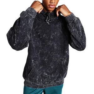 Sudadera con capucha suelta de mezcla de algodón básica personalizada para parejas 2026, ropa informal cómoda de tela Premium con lavado ácido - Product Image 2