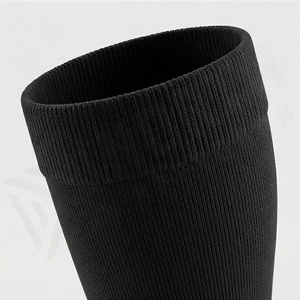 <b>Knee</b> <b>High</b> Soccer <b>Socks</b> Black <b>White</b> Solid Color Breathable Knitted for Adults Football Sports Use - Product Image 4