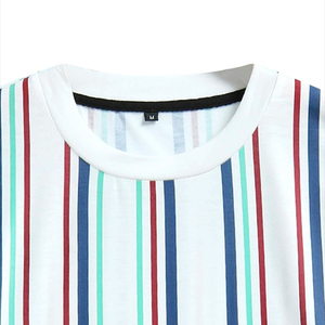 Camiseta Casual de Verano para Hombre, Estilo Urbano, Colores Personalizables, Rayas de Calidad Superior, Letras Bordadas - Product Image 3
