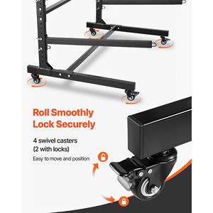 Porta Kayak Autoportante Resistente per 3 Kayak, Capacità 200 Libbre, Regolabile con Ruote Bloccabili, per Interni ed Esterni - Product Image 5