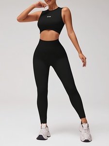 Custom Wholesale Womens Three Piece Activewear Set Yoga Bra <b>Top</b> <b>And</b> <b>Leggings</b> For Gym Fitness Workout Exercise - Product Image 3