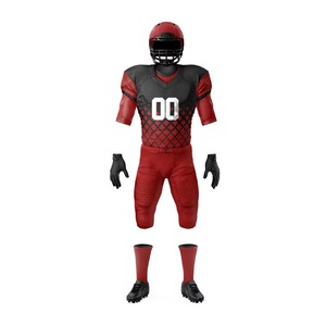 Ensemble d'uniformes de football américain sublimés sur mesure, maillot et pantalon d'équipe, tissu résistant, respirant et anti-humidité, vêtements de jeu personnalisables - Product Image 2