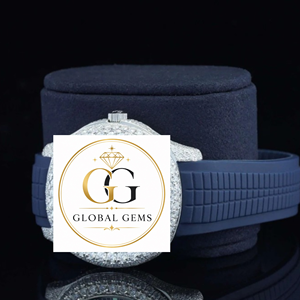 Premium Quality High End White Iced Out Diamond Wristwatch With Rubber Strap for Office and Gifting Available for Best Price - Product Image 4