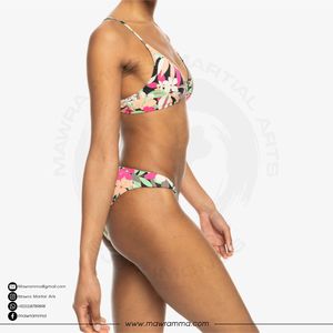 Conjunto de Bikini de 2 Piezas con Estampado Floral para Mujer, Top Triangular, Braguita Cheeky, Logotipo Personalizado en la Parte Delantera, Traje de Baño, Ropa de Playa de Verano - Product Image 3