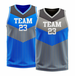 Team Basketball Jersey Set Sublimated V-Neck Sleeveless Moisture Wicking 100% Polyester Adult Unisex All Seasons - Product Image 2