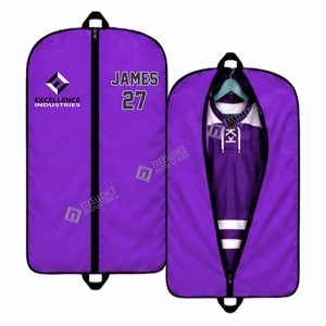 Ice Hockey Custom Purple Polyester Lightweight Eco-Friendly Garment Bag Zipper Closure Reusable Clothing Storage <b>Cover</b> for Suit - Product Image 4