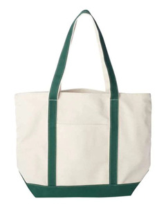 Custom Logo Plain <b>Medium</b> Beach Tote <b>Bag</b> Wholesale Cotton Two Tone Shopping Canvas Contrast Shoulder Handles - Product Image 1