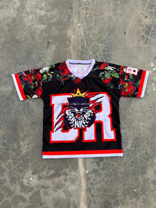 High Quality Custom Logo Light Blue <b>Maroon</b> Gradient Short American Football Jersey 100% Polyester Moisture-Wicking Breathable - Product Image 5