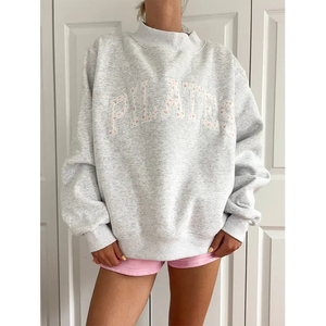 Women Knitted ODM <b>Plus</b> <b>Size</b> Boxy Fit Drop Shoulder Thick Oversized Hooded Mock Neck Winter 100% Cotton Vintage Lined <b>Sweater</b> - Product Image 5