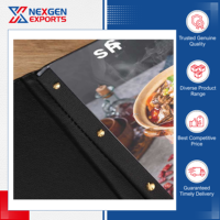 Meilleures ventes, qualité excellente, style moderne, couverture de menu de restaurant en cuir PU fait main, Nexgen Exports, portable, personnalisable