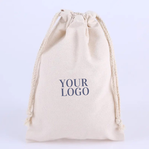Drawstring Bag made of 100% pure cotton with custom design & <b>label</b> for minimalistic storage & dedicated product samples - Product Image 1