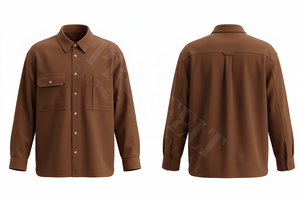 Outdoor Workwear & Streetwear Dress Shirt <b>Jacket</b> with Long Sleeves Classic Collar Buttoned Pocket Whole Sale Private Label Shirt - Product Image 4