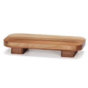 Plateau de service rectangulaire rustique moderne en bois avec pieds, plateau surélevé marron foncé, support de présentation pour bureau et décoration - Product Image 6