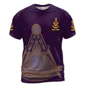T-shirt vintage pour hommes avec logo maçonnique, motif carré et compas, haute qualité, sur mesure, manches courtes - Product Image 2