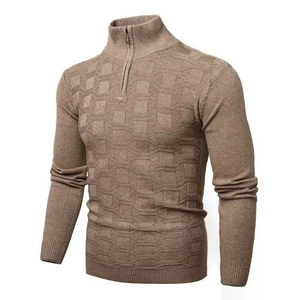 Men's Regular Fit Half <b>Zip</b> Knitted 100% Cotton Crew Neck Casual Winter Wear Regular Length - Product Image 2