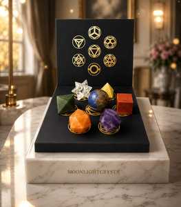 Ensemble de géométrie sacrée en cristal poli écologique Sept Chakras, planche de grille du Cube de Metatron, solides platoniques, décoration d'autel - Product Image 1
