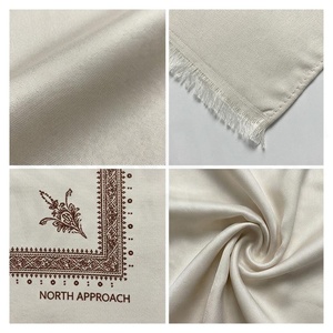 Women's <b>Cream</b> Silk <b>Shawl</b> Embroidered Ethnic Pattern Long Elegant Multi-Functional All Seasons Wear - Product Image 4