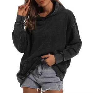 Dernier style de sweat à capuche oversize pour femme, style streetwear, long et déchiré, pour un usage décontracté, avec logo personnalisé - Product Image 3