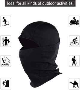 Masque facial balaclava unisexe noir personnalisable au design professionnel, 100% polyester, respirant, imperméable, broderie 3D - Product Image 5
