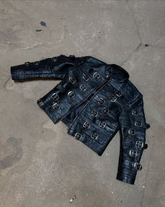 Chaqueta de Cuero para Hombre con Logotipo Personalizable - Chaqueta de PU Ajustada para Motociclismo, Ropa Urbana de Moda, Alta Calidad - Product Image 1