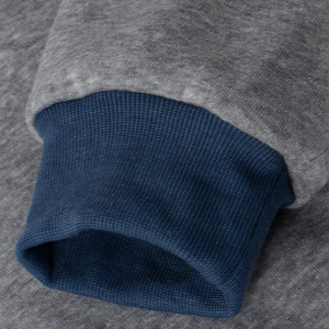 Sweat-shirt à capuche pour homme, couleur contrastée, coupe ample, décontracté, avec poche, gris, blanc, bleu, coton, polyester, FRENCH TERRY, automne - Product Image 6