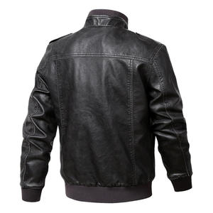 Nueva Chaqueta de Cuero PU para Hombre, Estilo Casual, Deportiva, para Motociclistas, con Cierre Metálico Plateado - Product Image 6