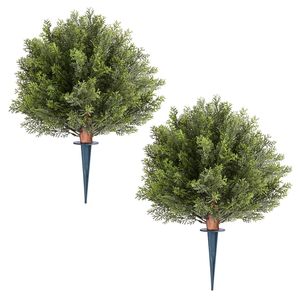 Árboles de Ciprés Artificiales de 16 Pulgadas, 2 Juegos de Arbustos Artificiales, Plantas en Maceta, Árboles Artificiales de Seda con Aspecto Realista - Product Image 1