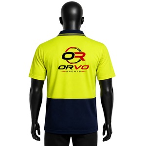 Camiseta Polo de Alta Visibilidad ORVO Sports con Detalles Reflectantes para Seguridad, Uniforme de Trabajo para Hombre, Poliéster, para Todas las Temporadas, Uso en Guardia - Product Image 6