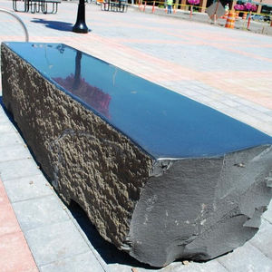 Bancs en pierre de basalte noir naturel, blocs solides pour aménagement paysager de jardin et de parc - Product Image 6