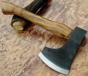 Handmade Industrial Viking Bearded <b>Axe</b> Carbon Steel <b>Axe</b> Rose Wood <b>Handle</b> With Leather Sheath, Bush craft <b>Axe</b> Camping <b>Axe</b> - Product Image 3