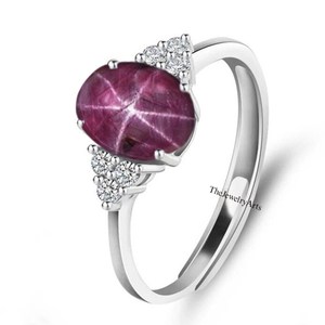 Anillo Unisex de Plata de Ley 925 con Rubí Estrella, Piedra de Nacimiento de Julio, Anillo de Compromiso, Promesa o Aniversario, Joyería Fina Hecha a Mano para Ella - Product Image 5