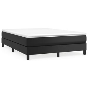 Cadre de lit double en similicuir noir rembourré avec contreplaqué et bois d'ingénierie, durable et élégant - Product Image 2
