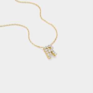 14K Yellow Gold Plated IGI Certified Natural CVD Brilliant Cut Diamond Alphabets Necklace 0.6 Ct VS1 F Color Fine Jewelry Women - Product Image 3