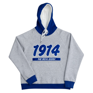 Sweat à capuche gris 1914 Phi Beta Sigma, vêtement de fraternité grecque avec design chenille classique, confort premium et coupe élégante - Product Image 4