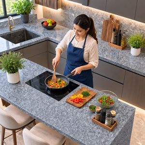 Grandes dalles de granit brun Adhunik poli pour les applications d'aménagement intérieur commercial et les pierres de réception d'aéroports et d'hôtels - Product Image 1