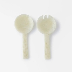 Moon Rise Craft Eco-Friendly Resin <b>Salad</b> Servers Set Marble Texture Dishwasher Microwave Oven Safe for Fresh <b>Salad</b> Preparation - Product Image 3