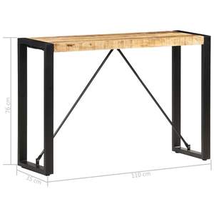 Mesa Consola de Madera Maciza de Mango en Marrón y Negro con Acero con Recubrimiento en Polvo - Decoración Elegante para el Hogar - Product Image 5