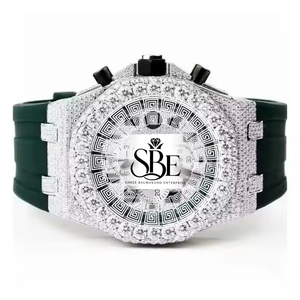 Reloj de Lujo Personalizado con Diamantes, Movimiento de Cuarzo para Hombre, Caja Cuadrada de Acero Inoxidable con Cristal de Zafiro, Cronógrafo, Reloj con Moissanita - Product Image 1