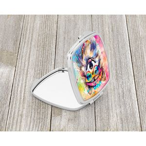 Keeshond Hippie Dawg compacto plegable de mano espejo de maquillaje portátil de viaje espejo decorativo para mujeres niñas regalo de bolsillo - Product Image 2