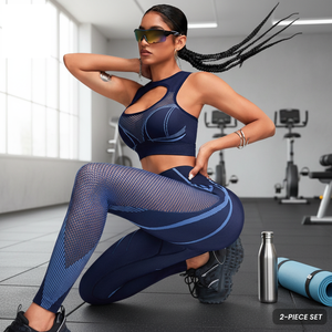 Al por mayor, de marca famosa, sólido, transpirable, para yoga y pilates, elástico, sin costuras, acanalado, cuello redondo, cintura media, ecológico, de elastano, cintura alta - Product Image 1