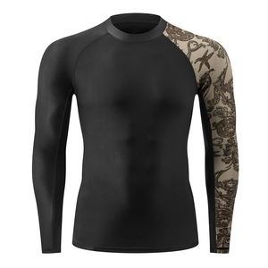 Customized Printing Men's <b>Compression</b> <b>Shirts</b> Long Sleeve High Quality Polyester/Cotton Breathable & Quick Dry <b>Compression</b> <b>Shirts</b> - Product Image 1