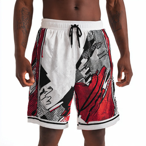 100% <b>Polyester</b> Sublimation Basketball <b>Shorts</b> Men Drawstring Waist Full Sublimation Basketball <b>Shorts</b> Men's - Product Image 6