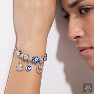 PRAO 3 Anti-Tarnish Evil Eye <b>Charm</b> Bracelet Fashionable Anti-Tarnish <b>Bangles</b> with Evil Eye Symbol - Product Image 5