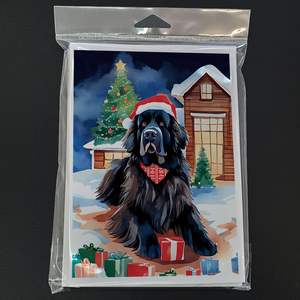 Cartes de vœux de Noël fantaisistes de Terre-Neuve Lot de 8 cartes de note vierges de taille A7 5x7 avec enveloppes - Product Image 3