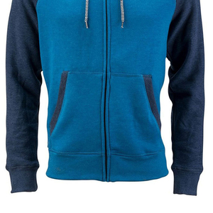 Sudadera con capucha azul marino para hombre, con bloques de color, cierre de cremallera, manga raglán, estilo casual para otoño. - Product Image 6