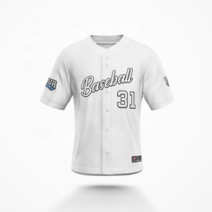 Best Quality Custom Black White <b>Baseball</b> Softball Jersey 100% Polyester Quick-Dry Moisture-Wicking Breathable Plus Size - Product Image 4