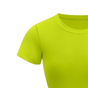 Women's <b>Lime</b> <b>Green</b> Crew Neck Short Sleeve Crop Top Solid Color Spandex Polyester Breathable Yoga Workout <b>Shirt</b> - Product Image 4