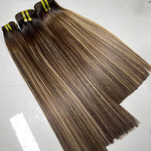 Virgin Raw Vietnamese Hair Super Quality Fast Bone Straight Piano Color <b>Silky</b> Machine Double Weft Weaving 100g - Product Image 5